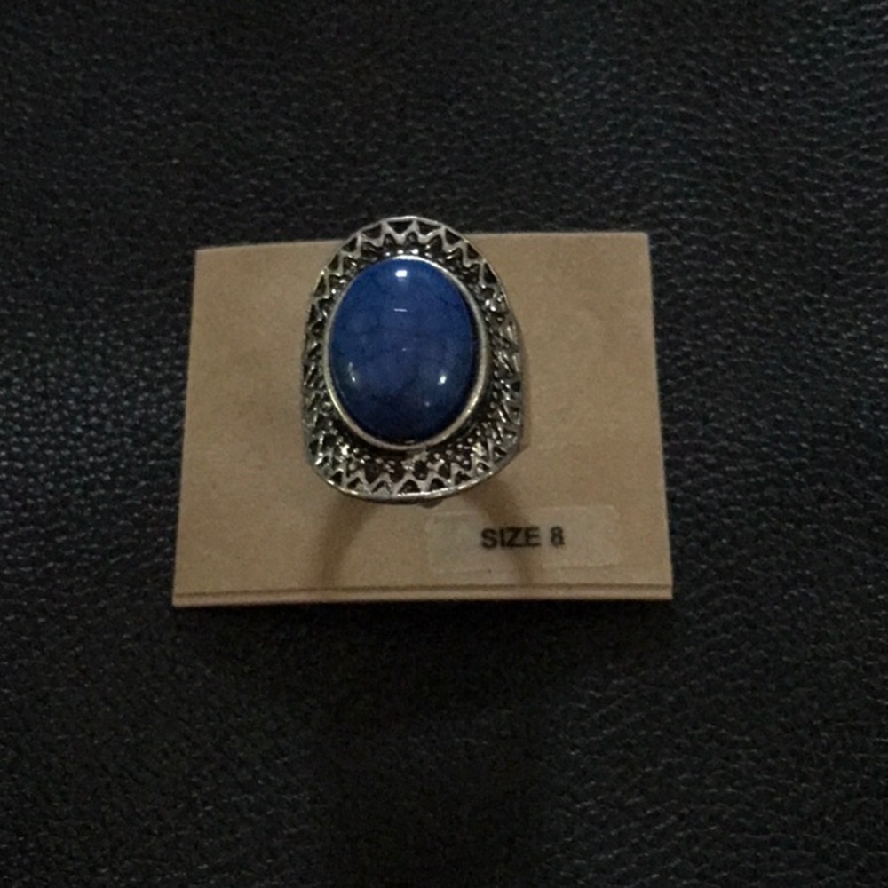Hannah Accents Blue Stone Ring